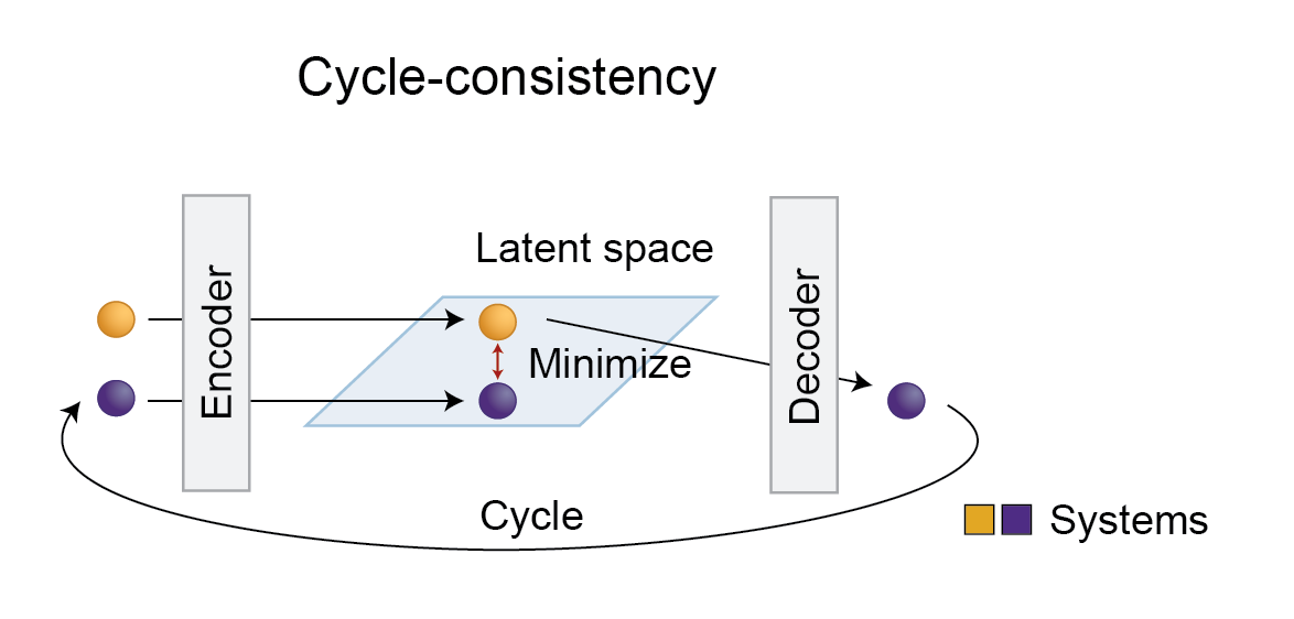 Cycle consistency loss used to increase batch correction in SysVI.